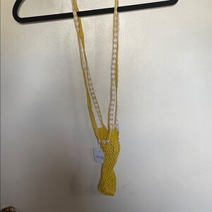 Urban Outfitters Yellow Crochet Mesh Bag. Daisies.